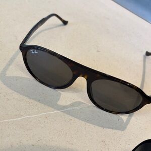 Ray-Ban Tortoise Frame Sunglasses with Dark Gray Lenses